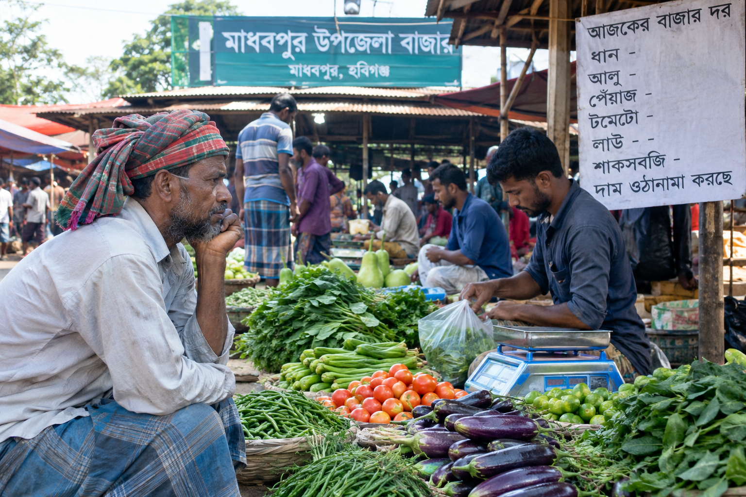 মাধবপুরে ফসলের বাজারদরে ওঠানামা, ন্যায্যমূল্যের প্রত্যাশায় কৃষক